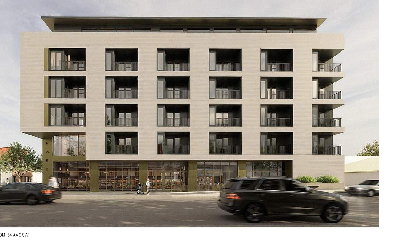 Rendering of building from page 8 of the file 'DP2025-04791 DMAP Plans Amended (11MB) 2026-01-13'