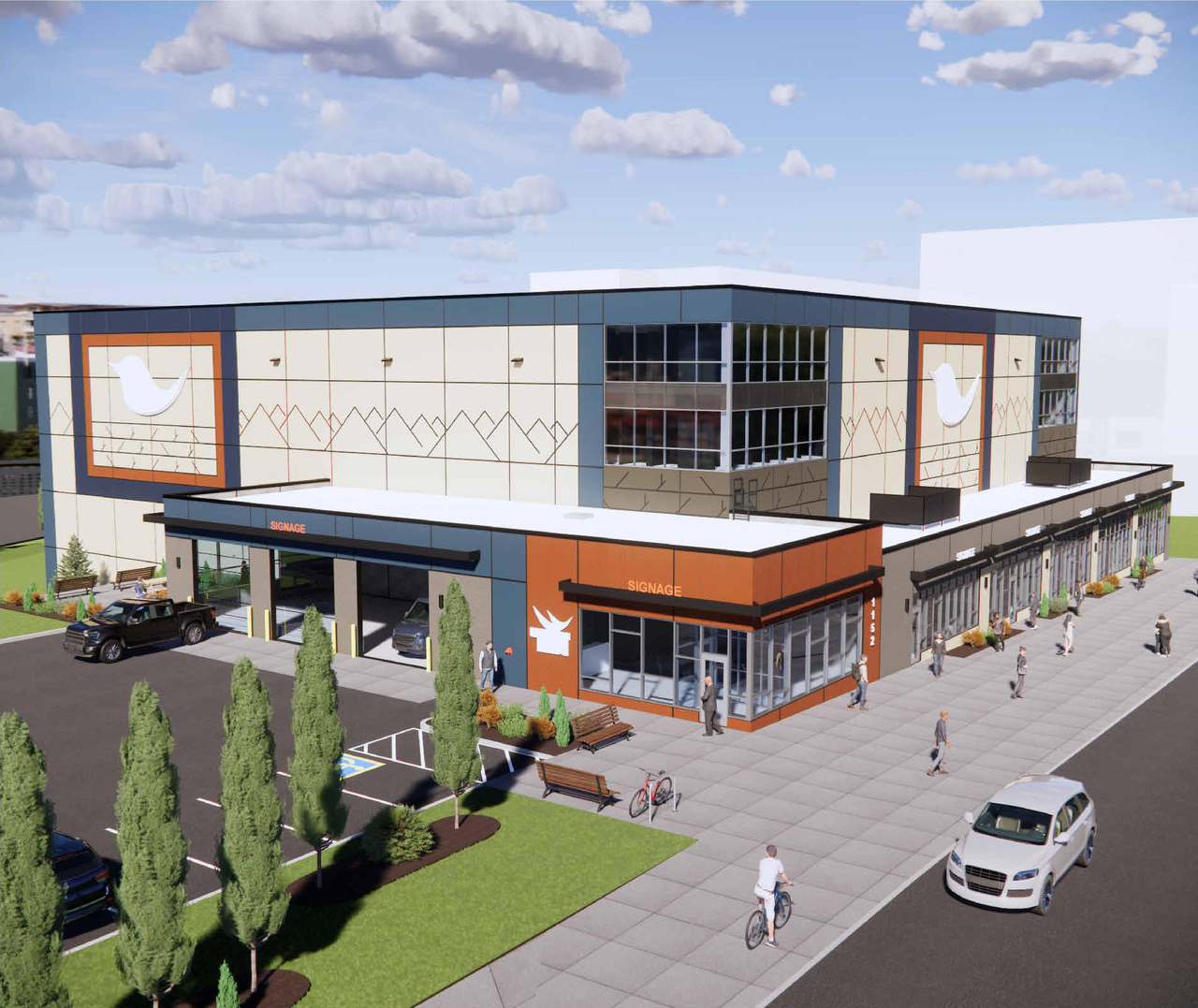 Rendering of building from page 1 of the file 'DP2025-04914 DMAP Plans (Submitted) 2025-08-25 (9MB)'