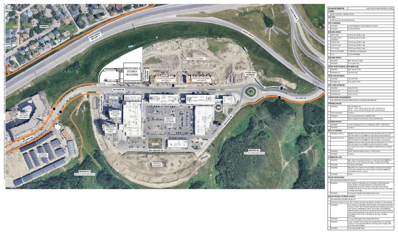 Construction site plan for project from page 2 of the file 'DP2025-04914 DMAP Plans (Submitted) 2025-08-25 (9MB)'