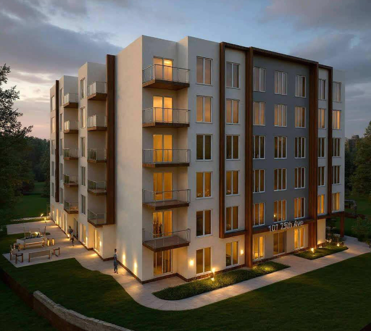 Rendering of building from page 1 of the file 'DP2025-04996 DMAP Plans Submitted (2MB) 2025-11-26'