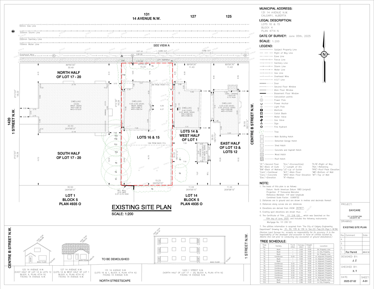 Construction site plan for project from page 1 of the file 'DP2025-05084 DMAP Plans Submitted 2025-09--03 (2MB)'