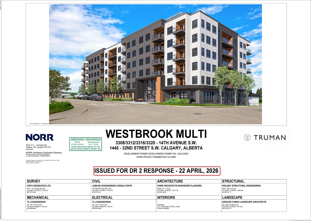 Rendering of building from page 1 of the file 'DP2025-05095 DMAP Plans (Amended) (5MB) 2026-06-17'