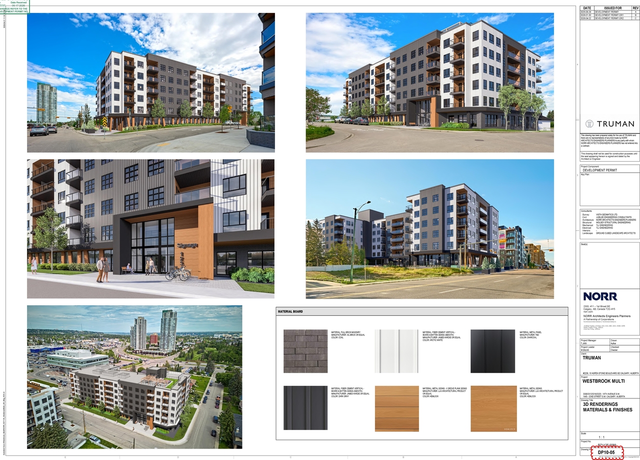 Rendering of building from page 3 of the file 'DP2025-05095 DMAP Plans (Amended) (5MB) 2026-06-17'