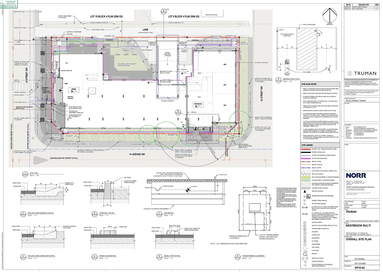 Construction site plan for project from page 3 of the file 'DP2025-05095 DMAP Plans (Amended) 2026-02-05 (8MB)'