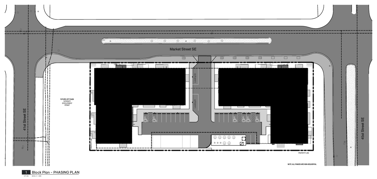 Construction site plan for project from page 5 of the file 'DP2025-05101 DMAP Plans (Submitted) 2025-09-08 (5MB)'