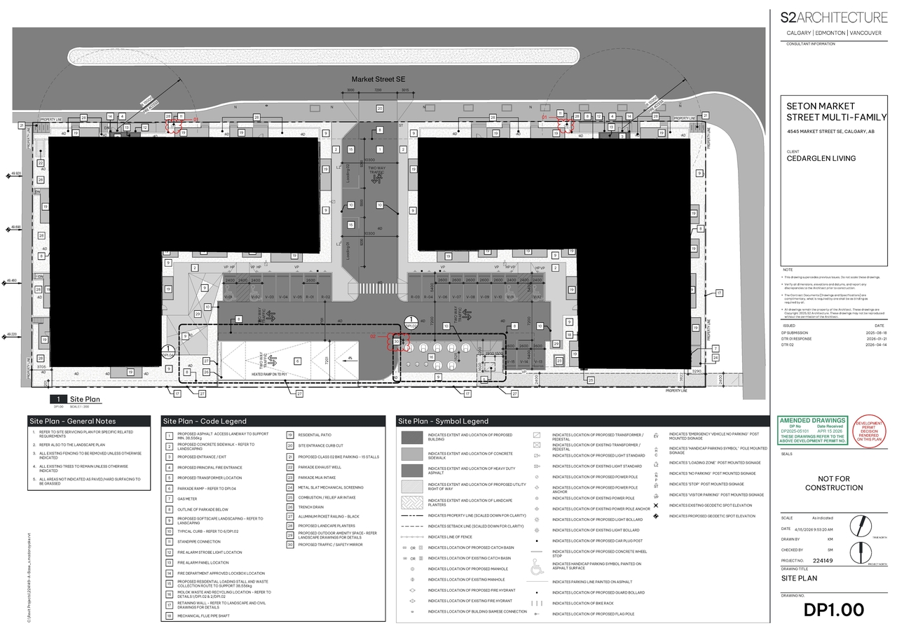 Construction site plan for project from page 4 of the file 'DP2025-05101 - DMAP PLANS - DECISION RENDERED - 2026-05-04 (6MB)'
