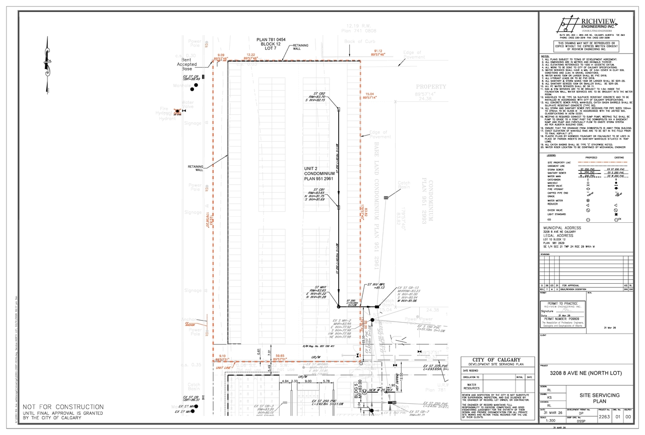 Construction site plan for project from page 5 of the file 'DP2025-05148 DMAP Plans Submitted 2026-06-04 3MB'