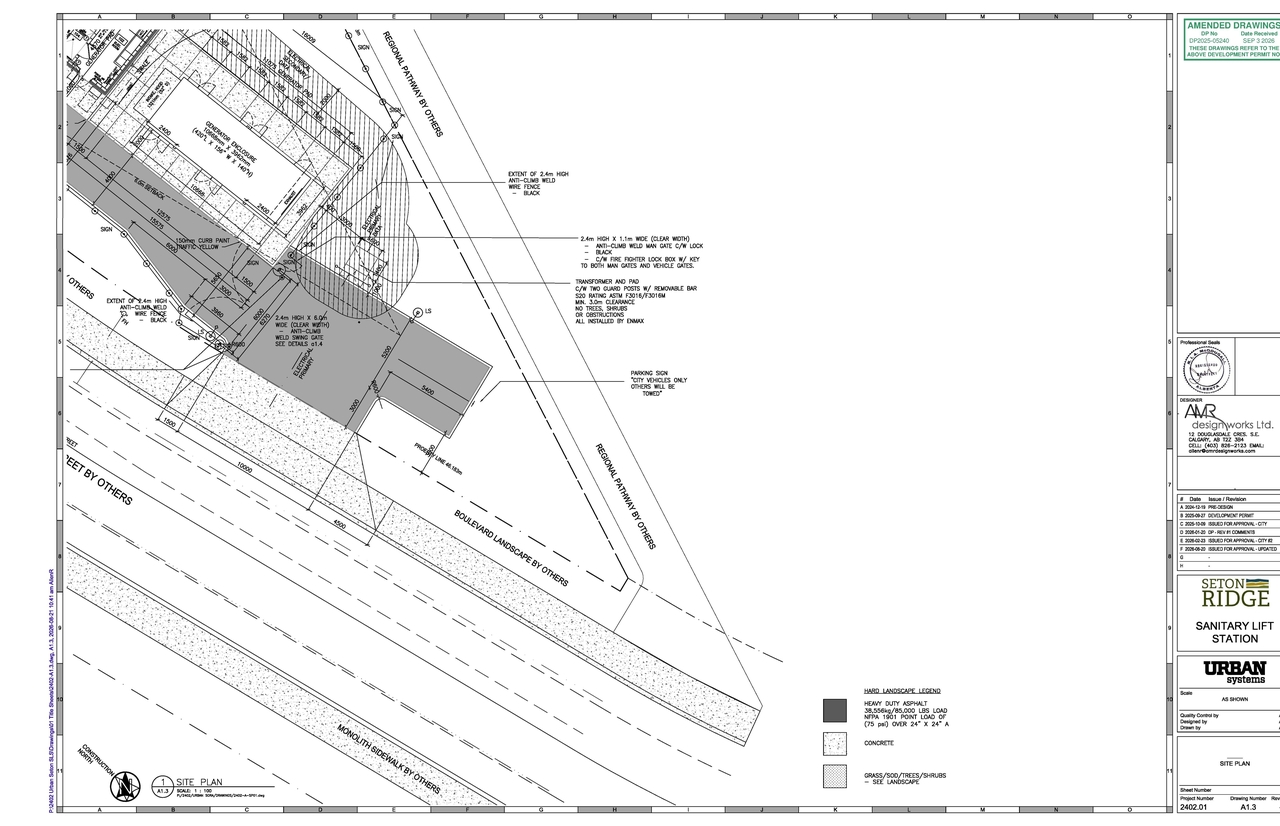 Construction site plan for project from page 3 of the file 'DP2025-05240 DMAP Plans (Amended) 2026-09-03 (3MB)'