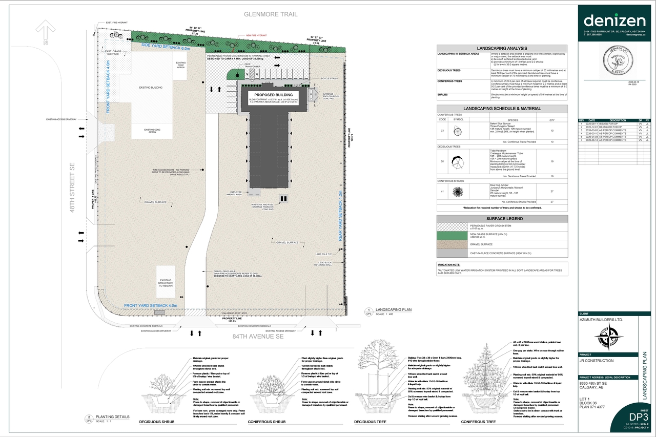 Construction site plan for project from page 2 of the file 'DP2025-05304 DMAP Plans (Amended) 2026-06-22 (4MB)'