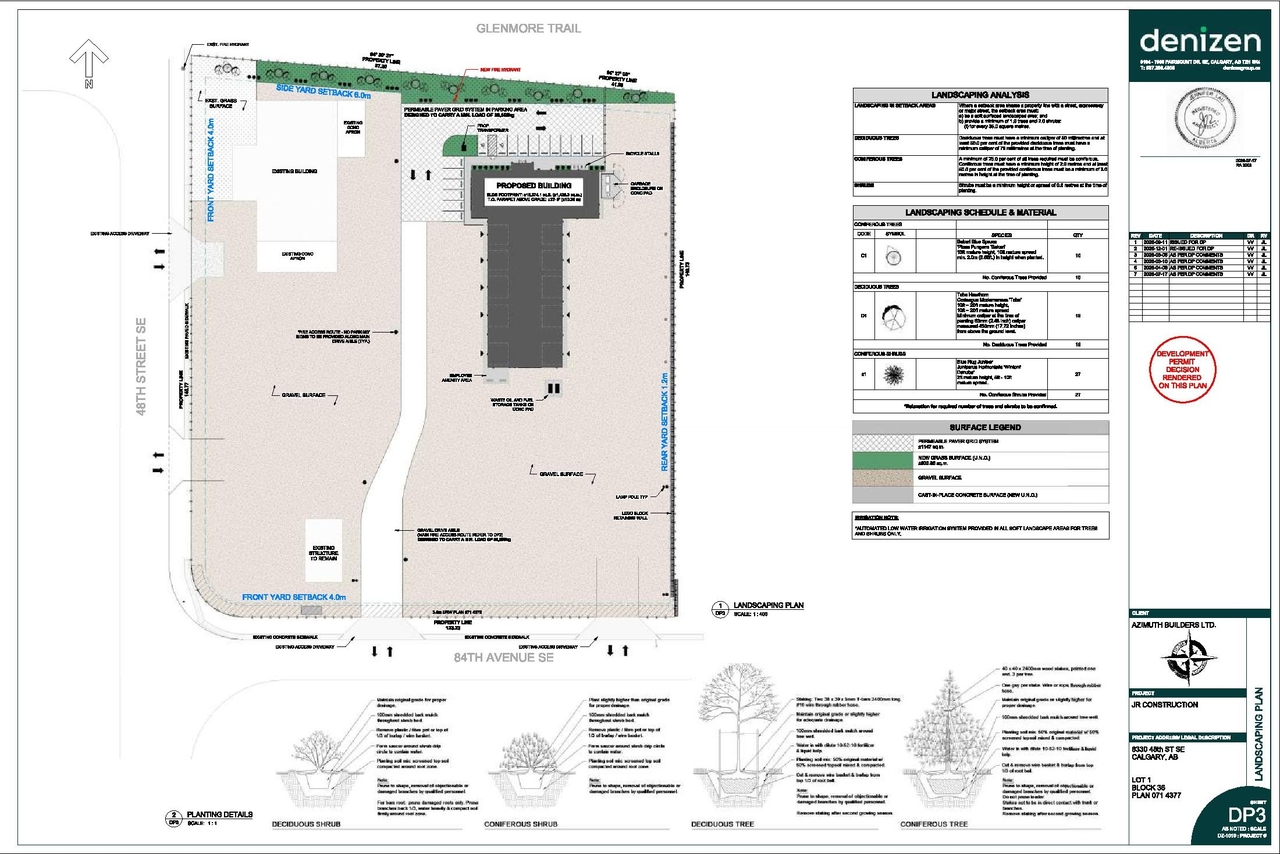 Construction site plan for project from page 3 of the file 'DP2025-05304 - DMAP DECISION RENDERED (2MB) 2026-09-02'