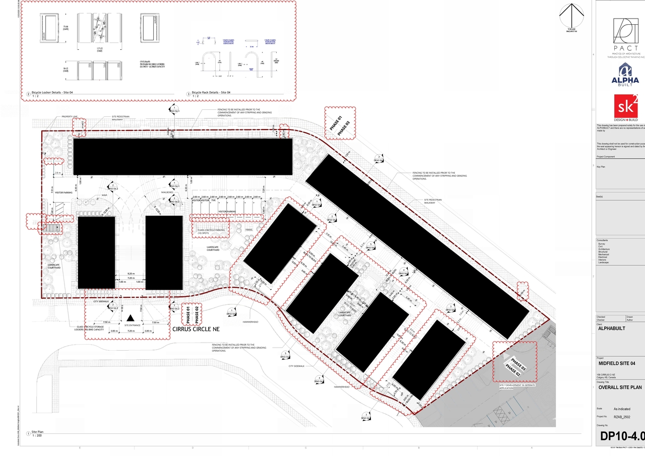 Construction site plan for project from page 2 of the file 'DP2025-05346 DMAP Plans Amended 2025-12-23 (12MB)'
