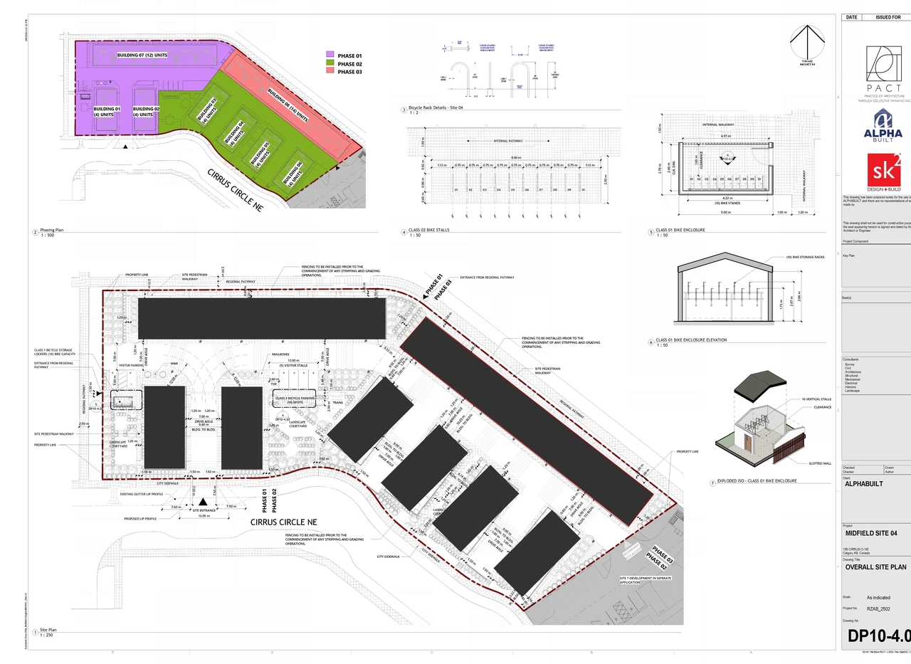 Construction site plan for project from page 2 of the file 'DP2025-05346 DMAP Plans Amended (17MB) 2026-03-06'