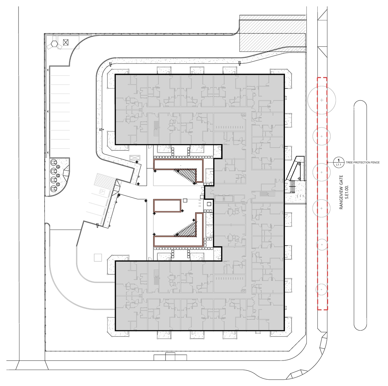 Construction site plan for project from page 6 of the file 'DP2025-05389 DMAP Plans (Amended) 2026-02-04 (8MB)'