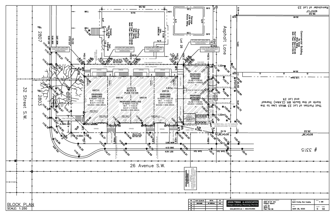 Construction site plan for project from page 2 of the file 'DMAP Plans (Submitted) DP2025-05397 (2MB) 2025-11-20'