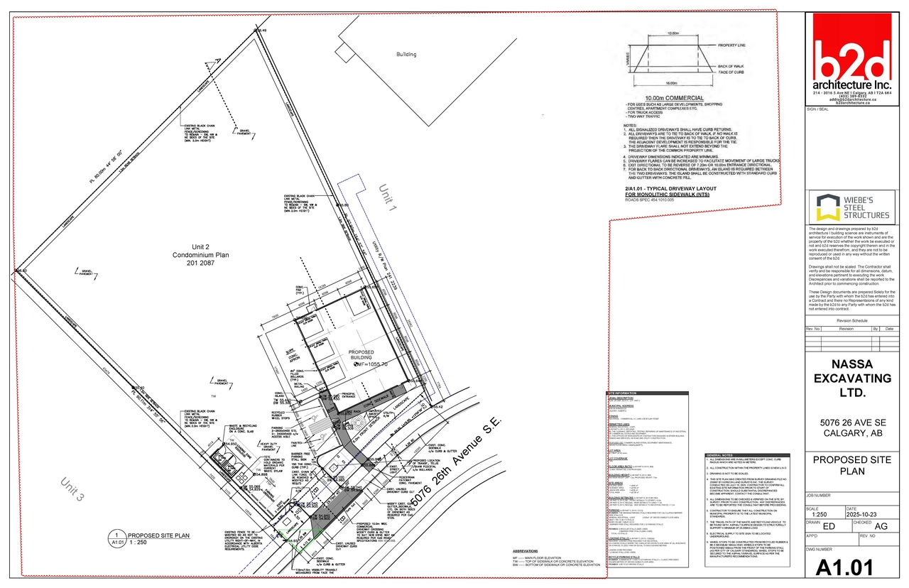 Construction site plan for project from page 3 of the file 'DP2025-05459 DMAP Plans (Amended) 2026-01-19 (4MB)'