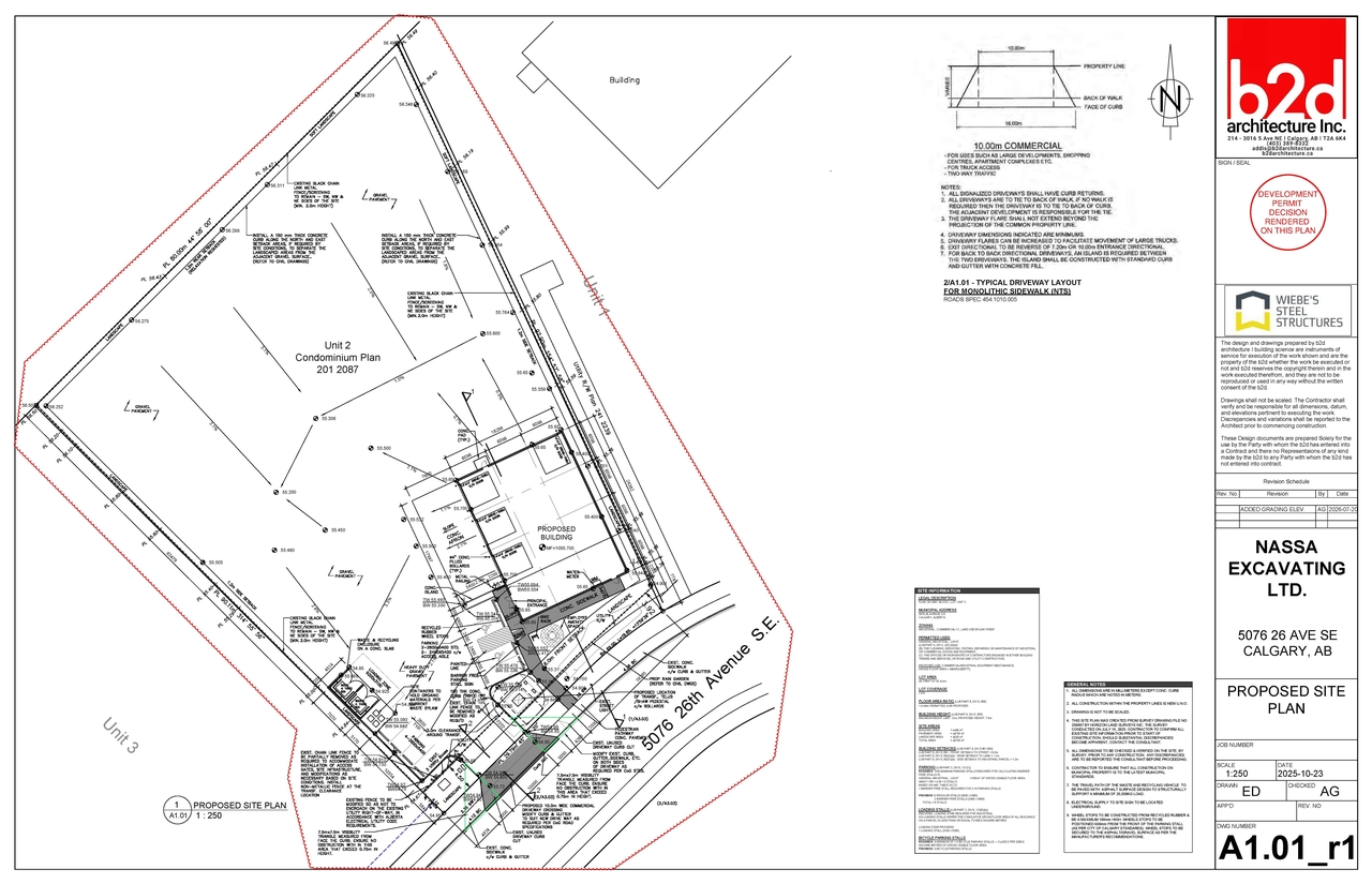 Construction site plan for project from page 7 of the file 'DP2025-05459 - DMAP DECISION RENDERED (5MB) 2026-07-30'