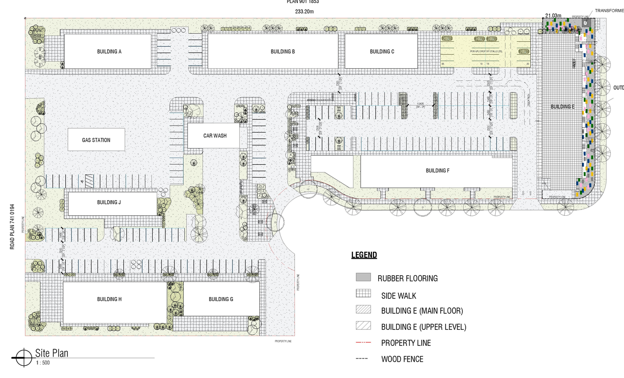 Construction site plan for project from page 1 of the file 'DP2025-05543 DMAP Plans (Submitted) 2025-09-26 (10MB)'