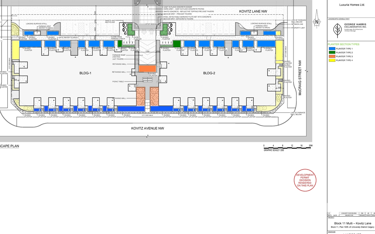 Construction site plan for project from page 8 of the file 'DP2025-05564 - DMAP DECISION RENDERED (8MB) 2026-04-30'
