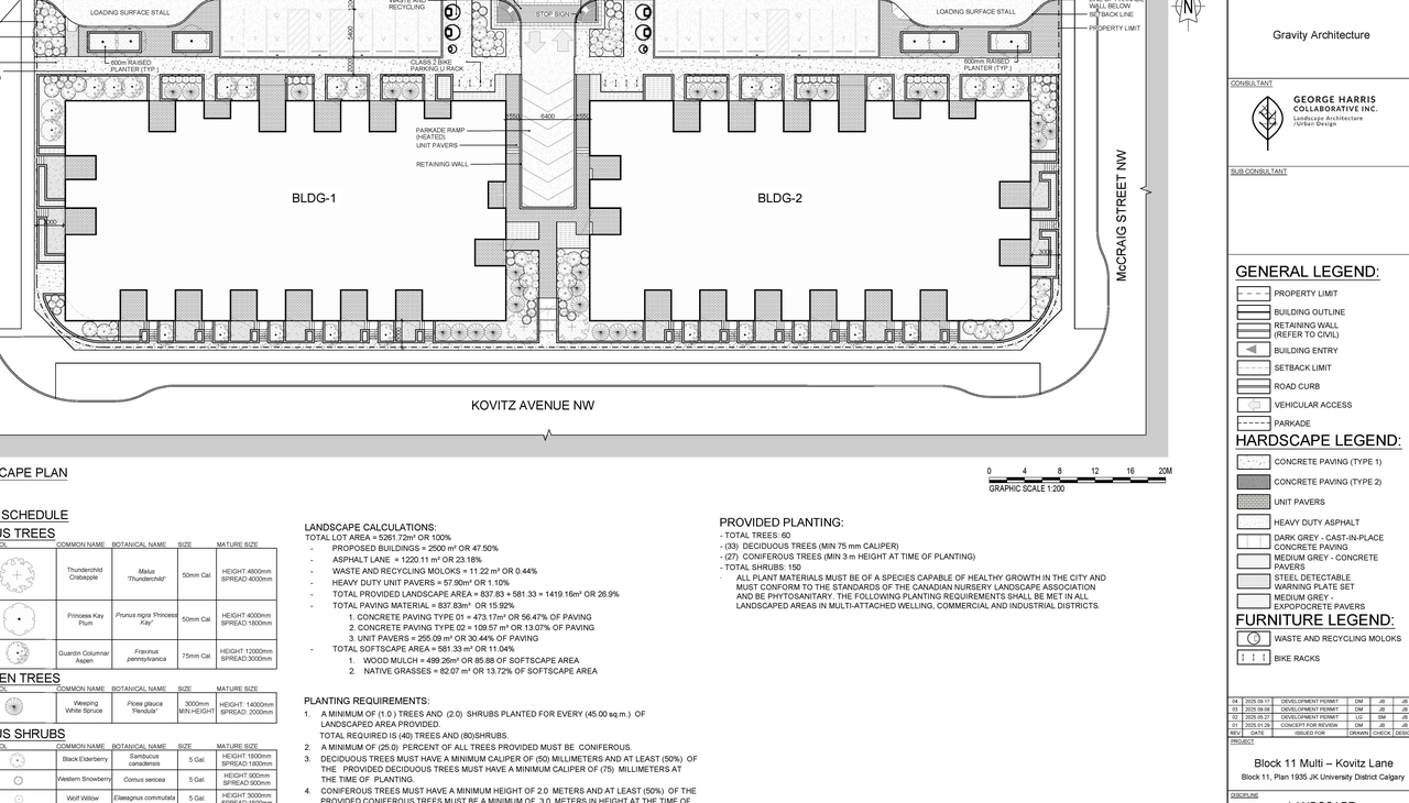 Construction site plan for project from page 6 of the file 'DP2025-05564 DMAP Plans (Submitted) 2025-09-26 (8MB)'
