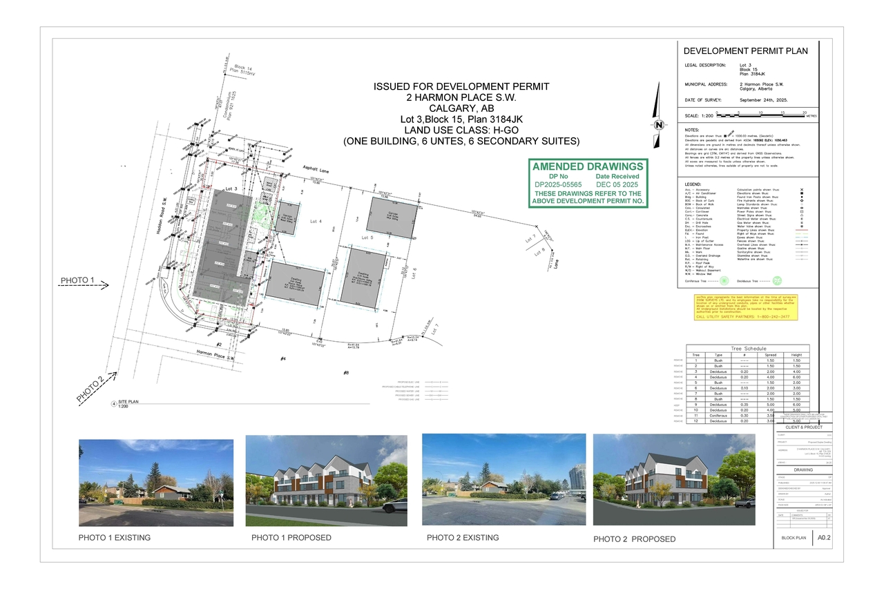 Construction site plan for project from page 3 of the file 'DP2025-05565 DMAP Plans Amended (5MB) 2025-12-08'