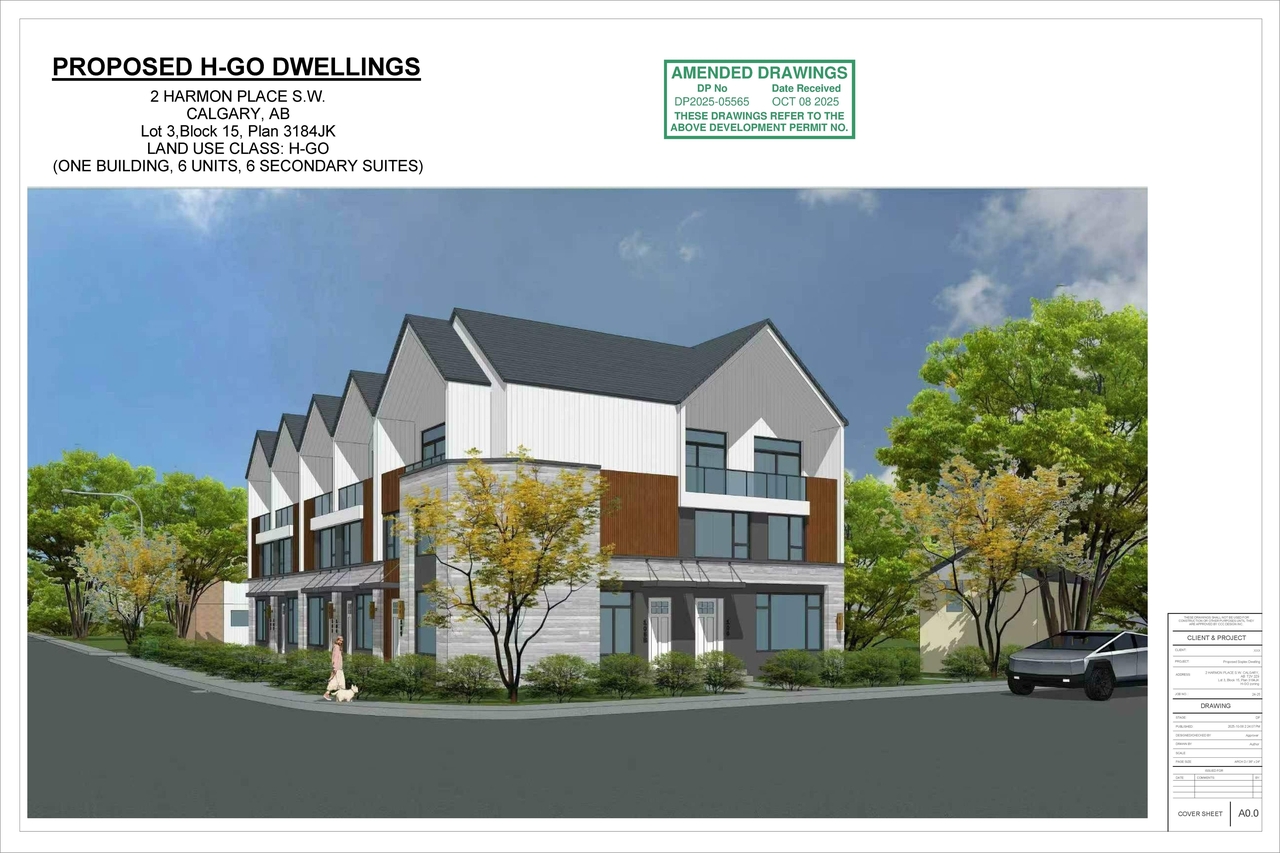 Rendering of building from page 1 of the file 'DP2025-05565 DMAP Plans (Submitted) 2025-10-08 (3MB)'
