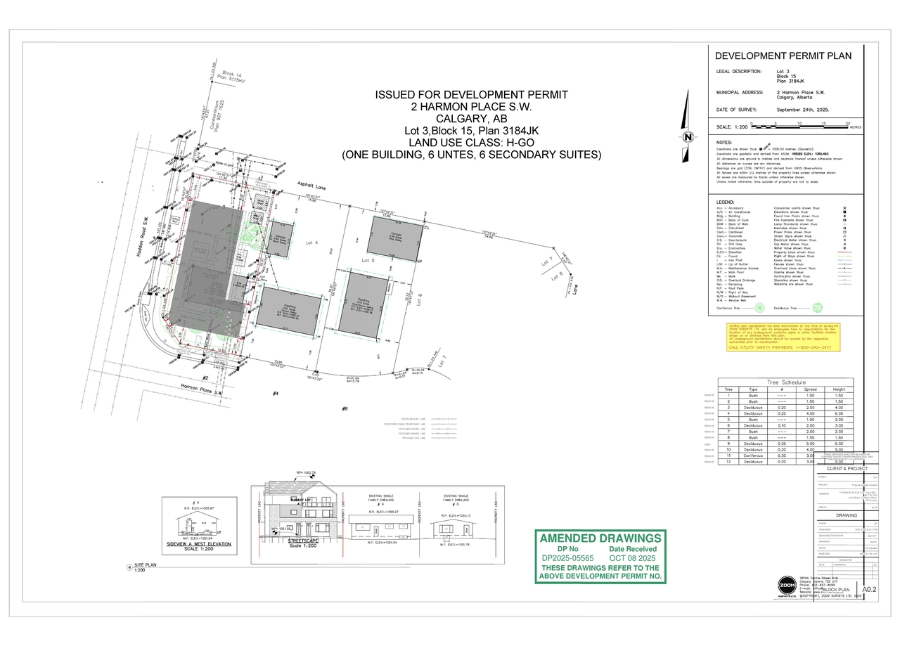 Construction site plan for project from page 3 of the file 'DP2025-05565 DMAP Plans (Submitted) 2025-10-08 (3MB)'
