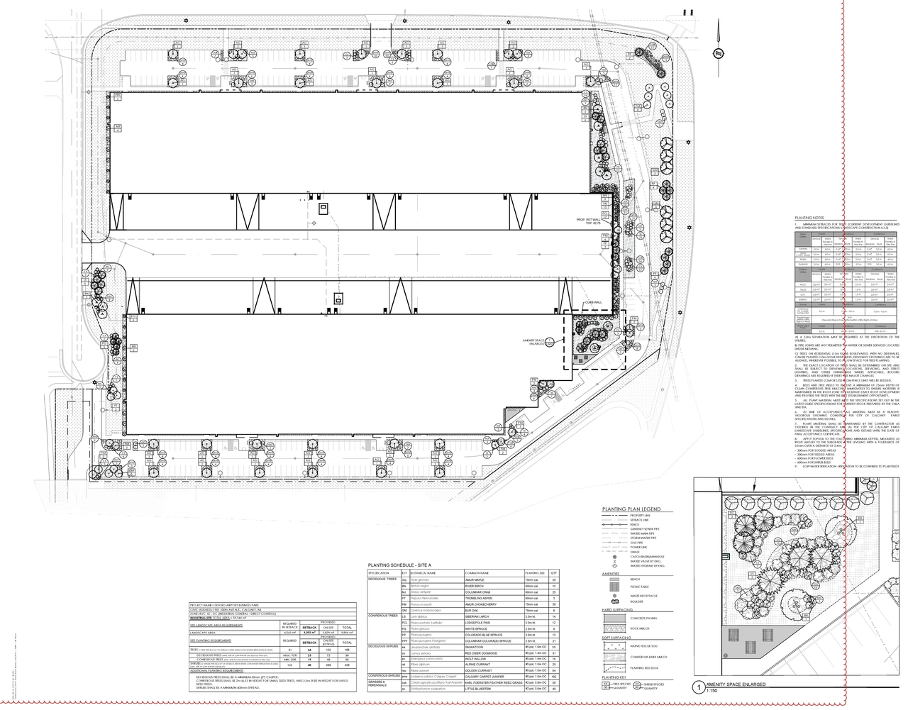 Construction site plan for project from page 9 of the file 'DP2025-05685 DMAP Plans (Amended) 2026-04-10 (7MB)'