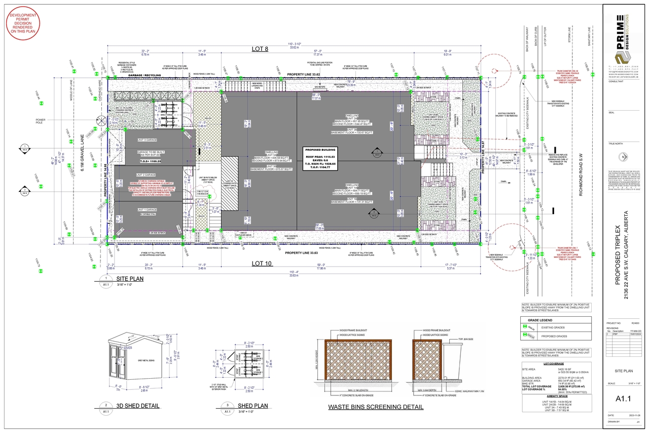 Construction site plan for project from page 3 of the file 'DP2025-05709 - DMAP PLANS - DECISION RENDERED - 2026-05-07 (10MB)'