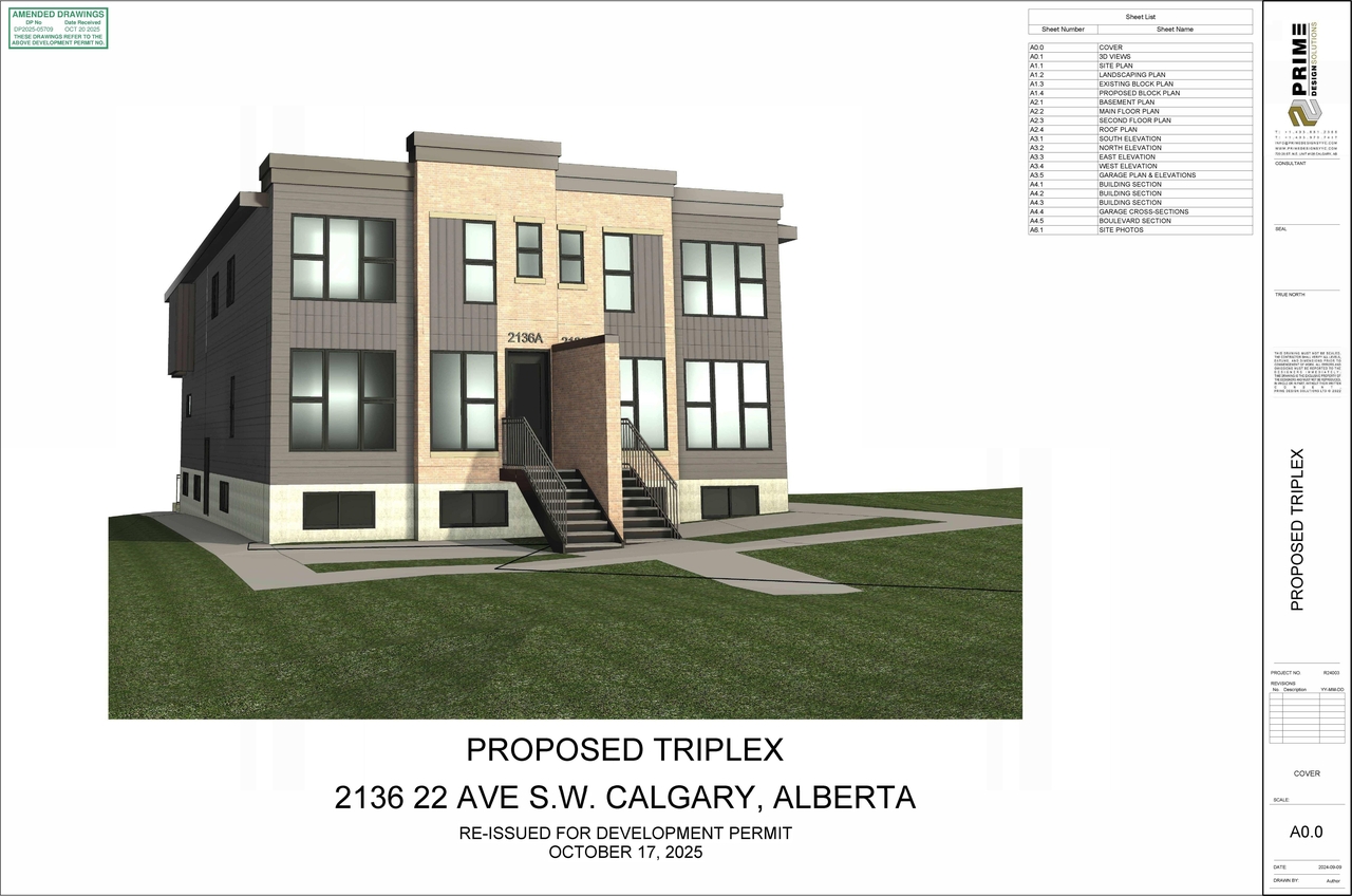 Rendering of building from page 1 of the file 'DP2025-05709 DMAP Plans (Submitted) 2025-10-20 (10MB)'