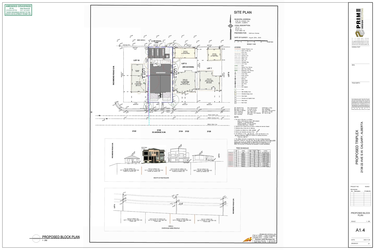 Construction site plan for project from page 6 of the file 'DP2025-05709 DMAP Plans (Submitted) 2025-10-20 (10MB)'