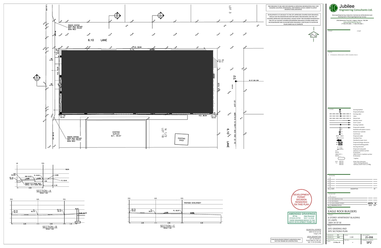Construction site plan for project from page 11 of the file 'DP2025-05783 - DMAP DECISION RENDERED (8MB) 2026-08-14'