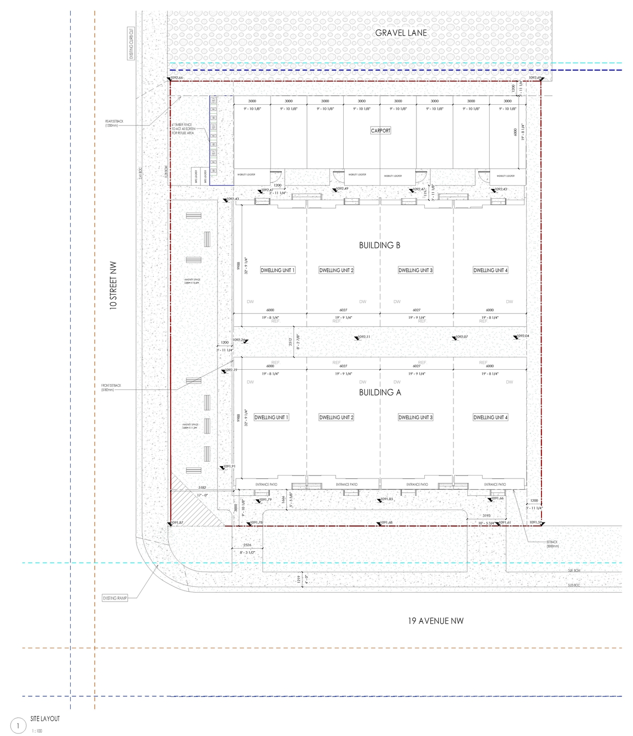 Construction site plan for project from page 4 of the file 'DP2025-05814 DMAP Plans (Submitted)  2025-10-10 (4MB)'