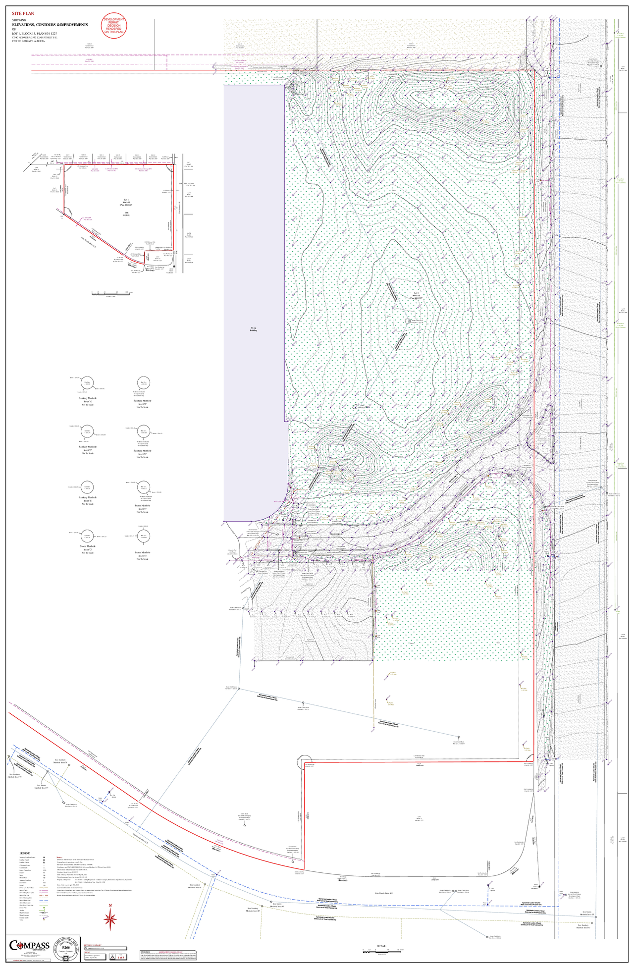 Construction site plan for project from page 2 of the file 'DP2025-05883 - DMAP PLANS - DECISION RENDERED - 2026-04-29 (10MB)'