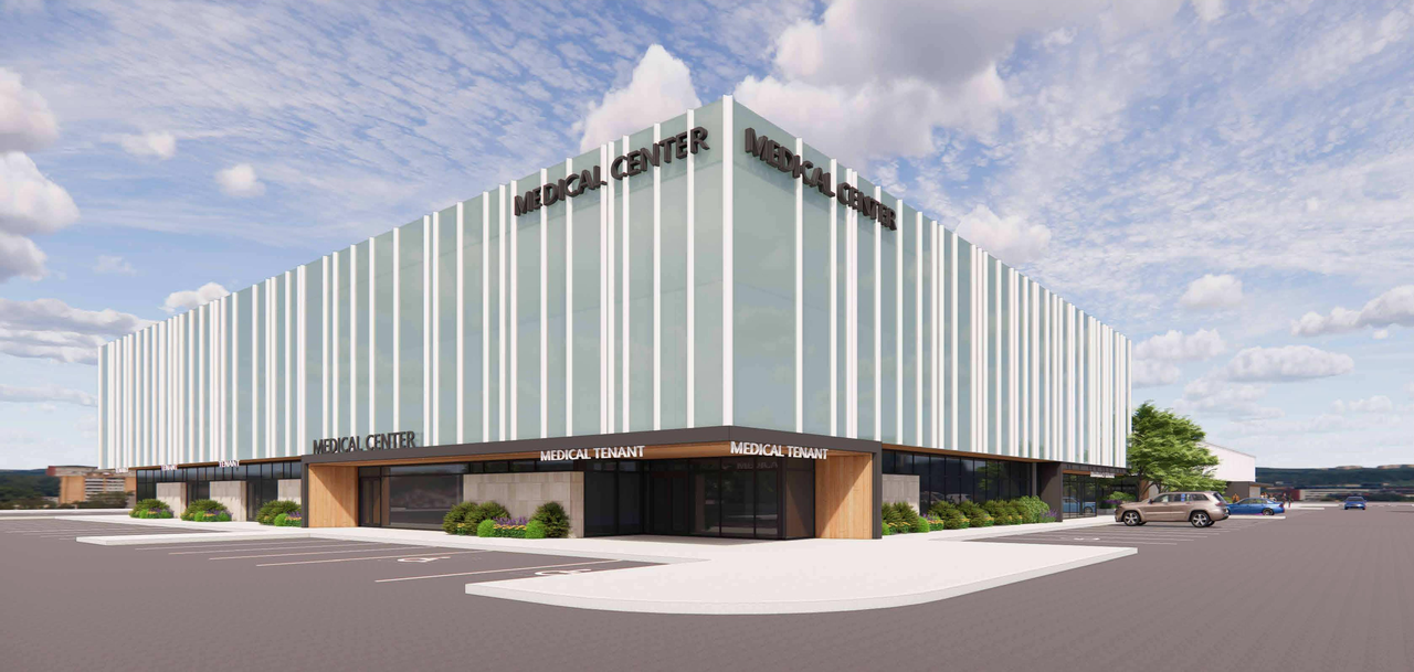 Rendering of building from page 1 of the file 'DP2025-05901 DMAP Amended Plans (15MB) 2026-02-05'