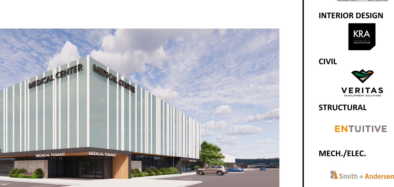 Rendering of building from page 1 of the file 'DP2025-05901 DMAP Plans (Submitted) 2025-10-17 (5MB)'