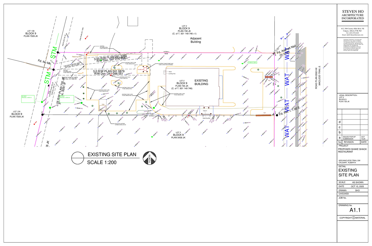 Construction site plan for project from page 2 of the file 'DMAP Plans (Submitted) DP2025-05920 (4MB) 2025-10-18'