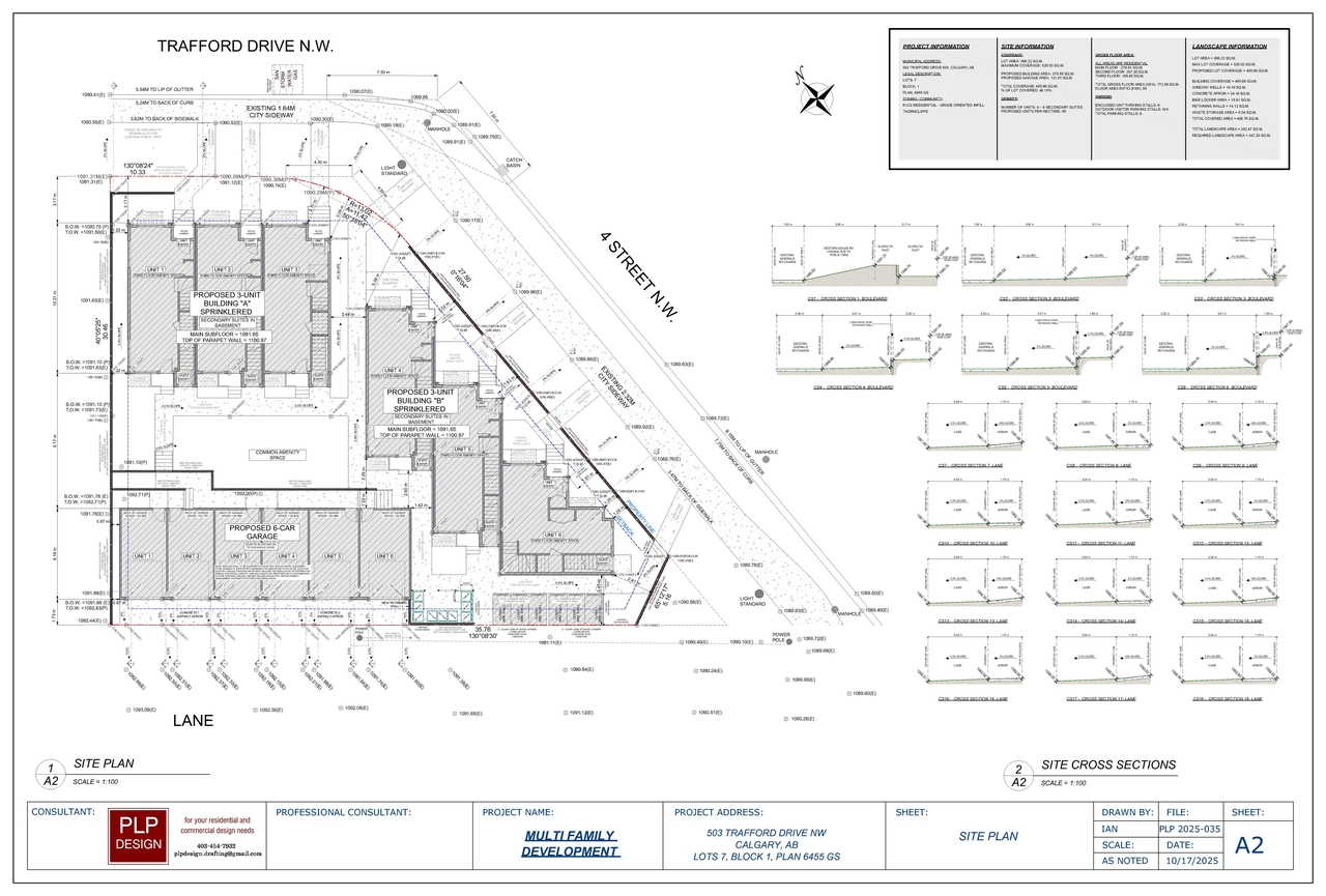 Construction site plan for project from page 5 of the file 'DP2025-05942 DMAP Plans (Submitted) 2025-10-20 (13MB)'