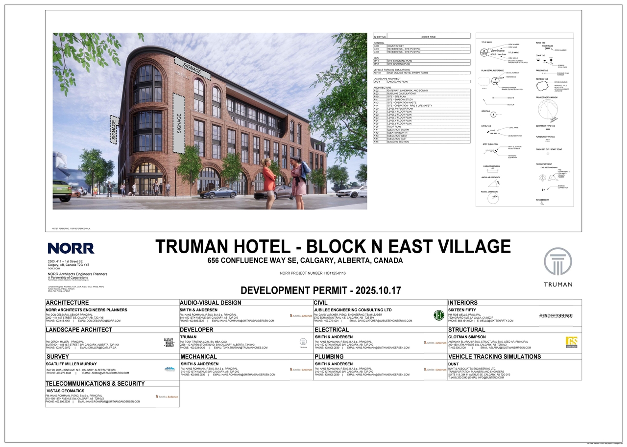 Construction site plan for project from page 1 of the file 'DMAP Plans Submitted DP2025-05965 (17MB) 2025-10-21'