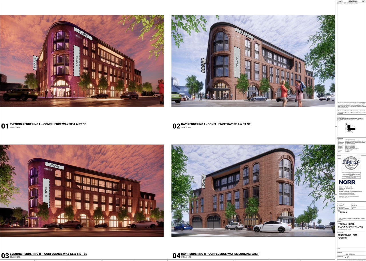 Rendering of building from page 2 of the file 'DMAP Plans Submitted DP2025-05965 (17MB) 2025-10-21'