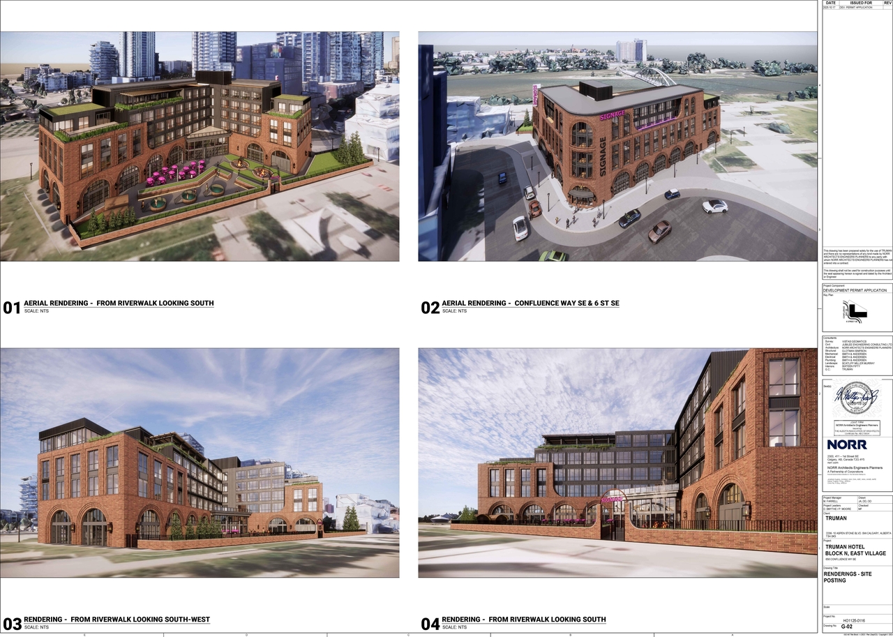 Rendering of building from page 3 of the file 'DMAP Plans Submitted DP2025-05965 (17MB) 2025-10-21'
