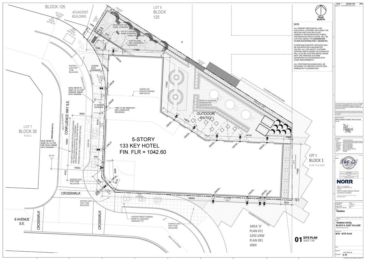 Construction site plan for project from page 8 of the file 'DMAP Plans Submitted DP2025-05965 (17MB) 2025-10-21'