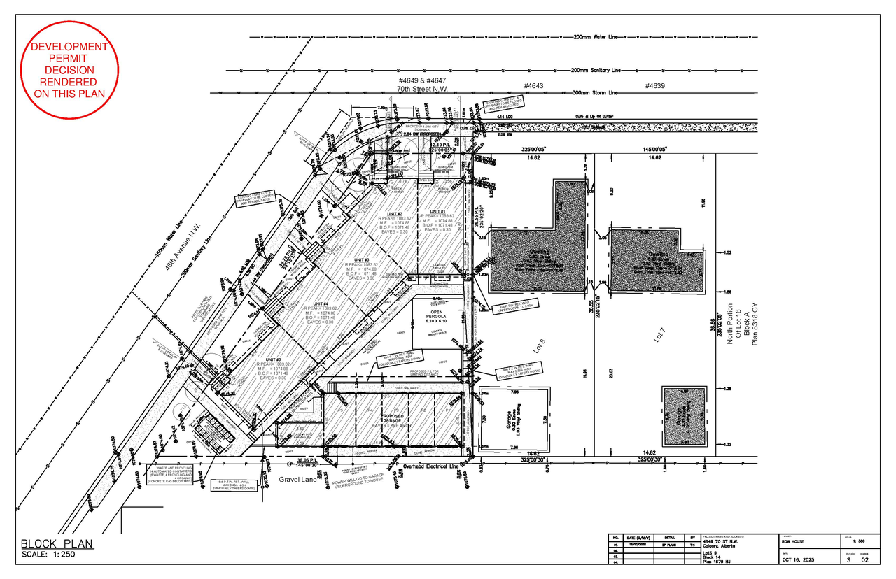 Construction site plan for project from page 2 of the file 'DP2025-05970 - DMAP PLANS - DECISION RENDERED 2026-04-15 (6MB)'