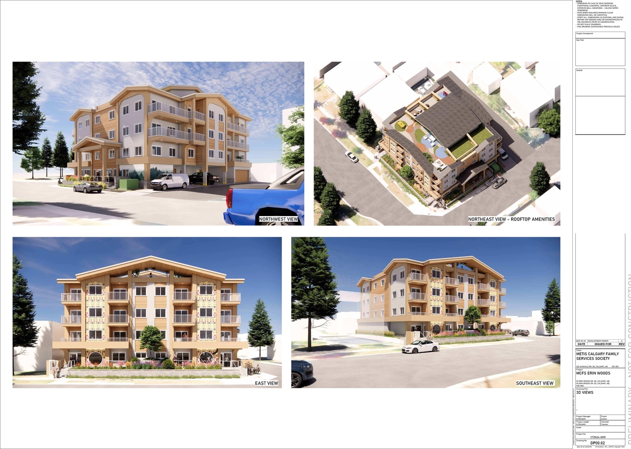 Rendering of building from page 3 of the file 'DP2025-06010 DMAP Plans (Submitted)  2025-10-23 (7MB)'