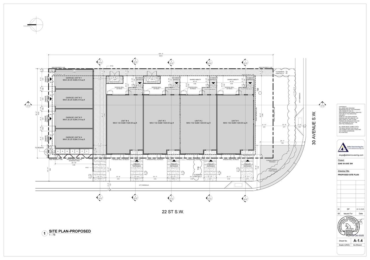 Construction site plan for project from page 6 of the file 'DMAP Plans Submitted DP2025-06088 (2MB) 2025-10-28'