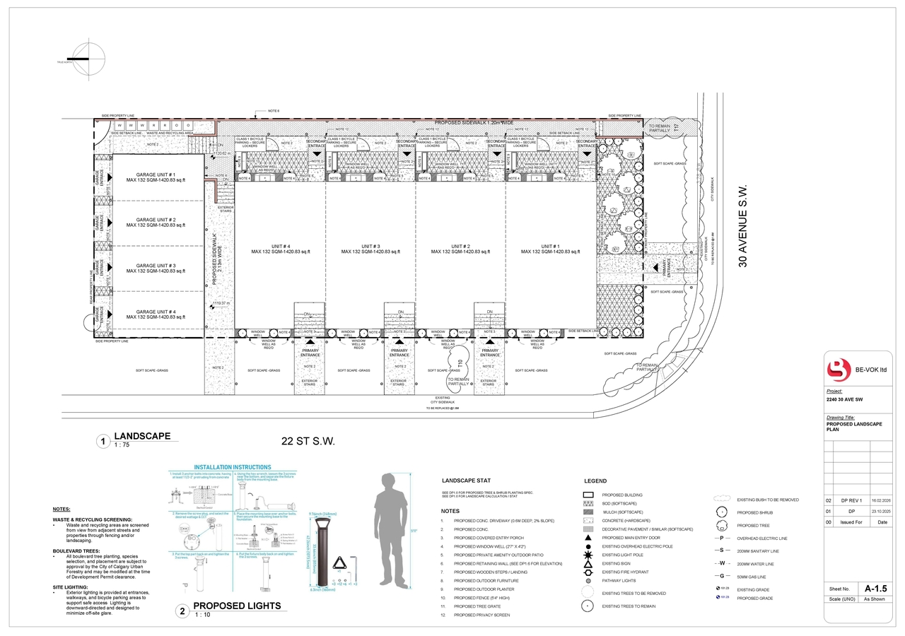 Construction site plan for project from page 8 of the file 'DP2025-06088 DMAP Plans Amended (4MB) 2026-05-26'