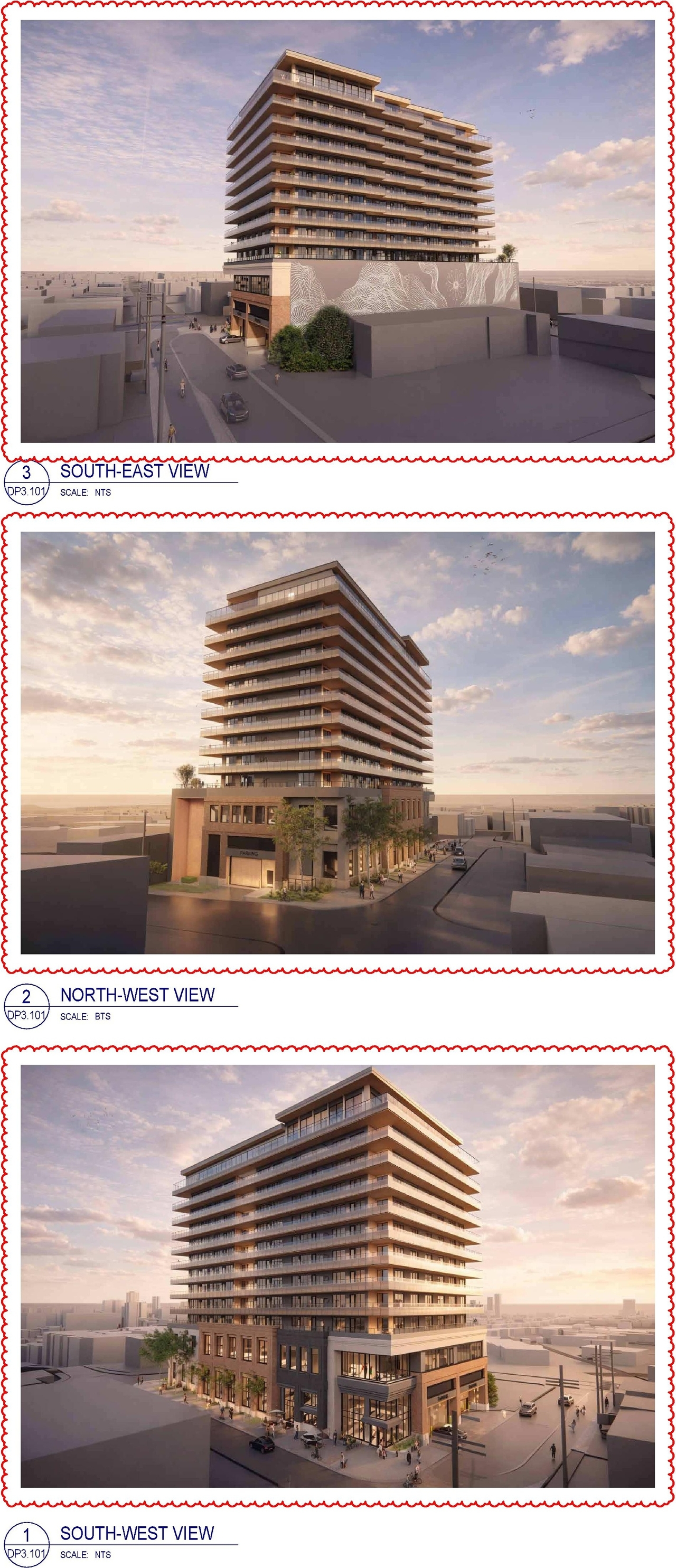Rendering of building from page 6 of the file 'DP2025-06096 DMAP Plans (Amended)2026-04-02 (7MB)'