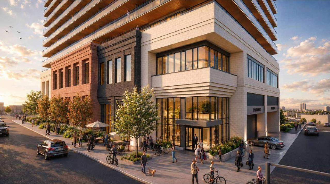 Rendering of building from page 7 of the file 'DP2025-06096 DMAP Plans Amended (10MB) 2026-09-24'