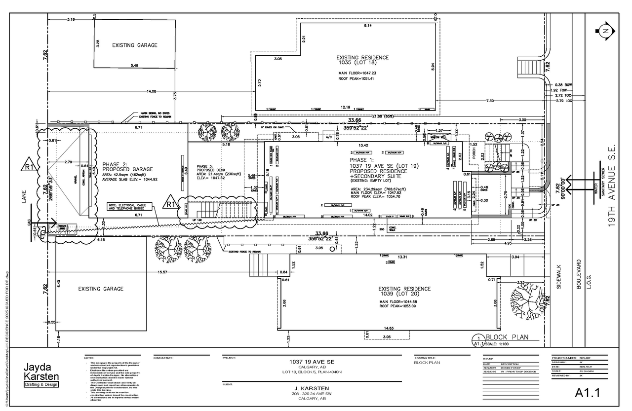 Construction site plan for project from page 1 of the file 'DP2025-06133 - DMAP PLANS - AMENDED - 2025-12-30 (3MB)'
