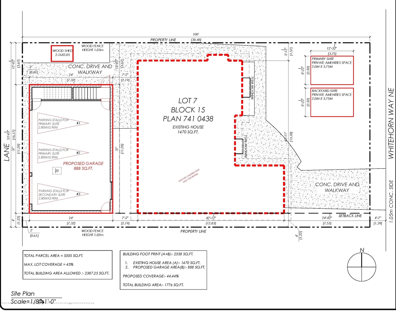 Construction site plan for project from page 1 of the file 'DP2025-06139 DMAP Plans Submitted (2MB) 2025-10-29'