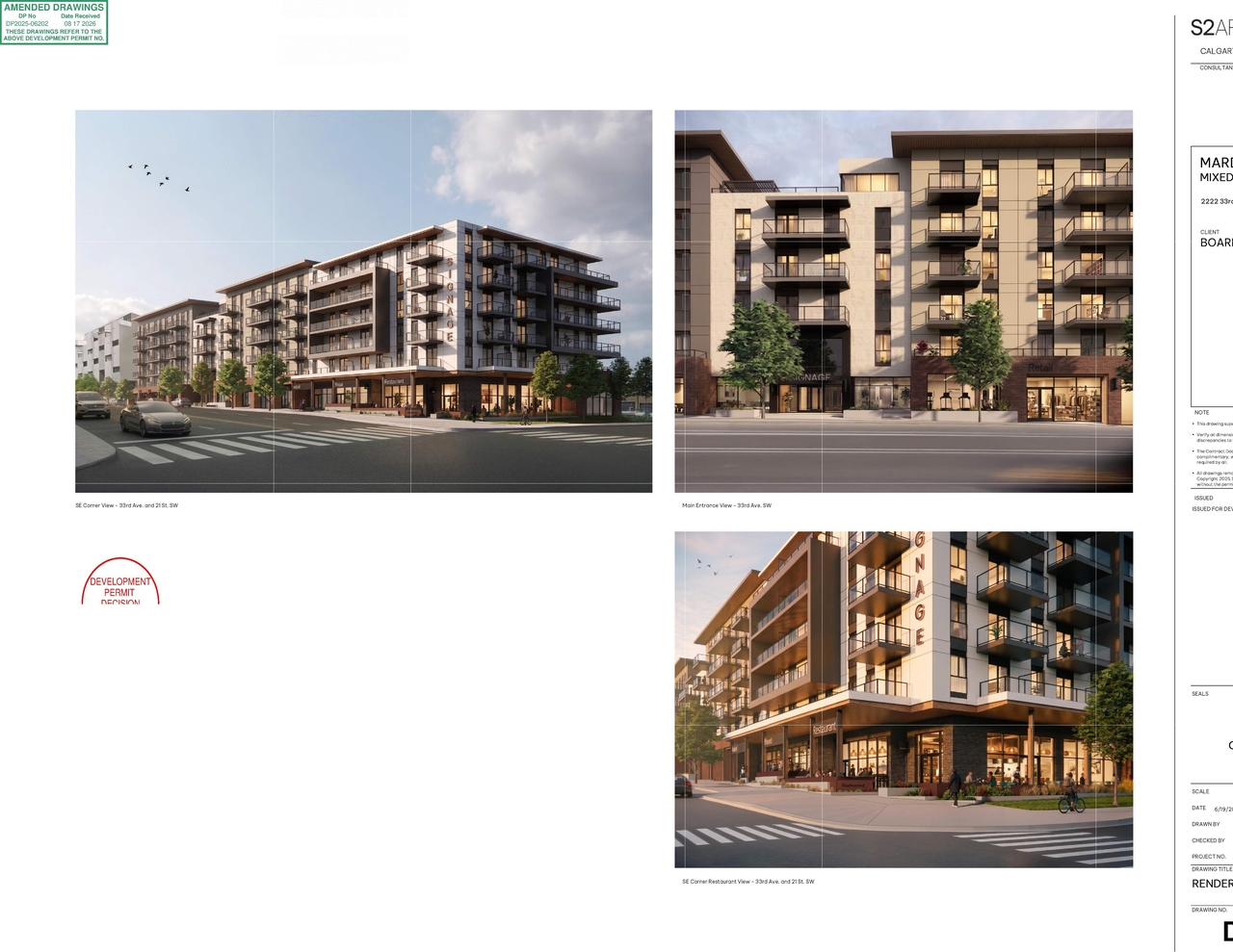 Rendering of building from page 10 of the file 'DP2025-06202 - DMAP PLANS - DECISION RENDERED 2026-08-19 (6MB)'